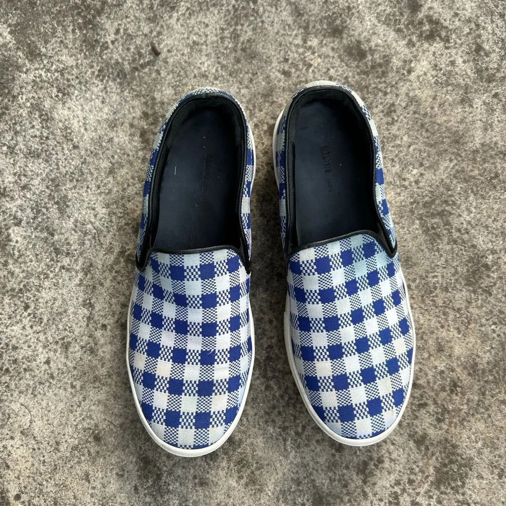 Celine Slip  On Checked Shoes, size 37